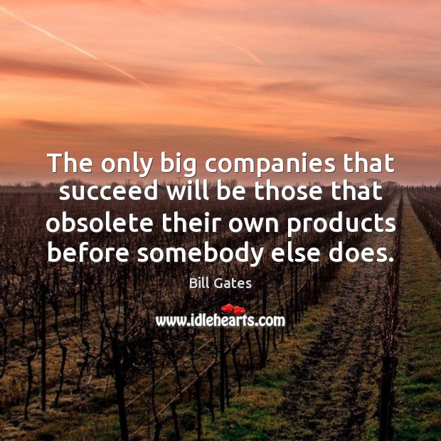The only big companies that succeed will be those that obsolete their Image