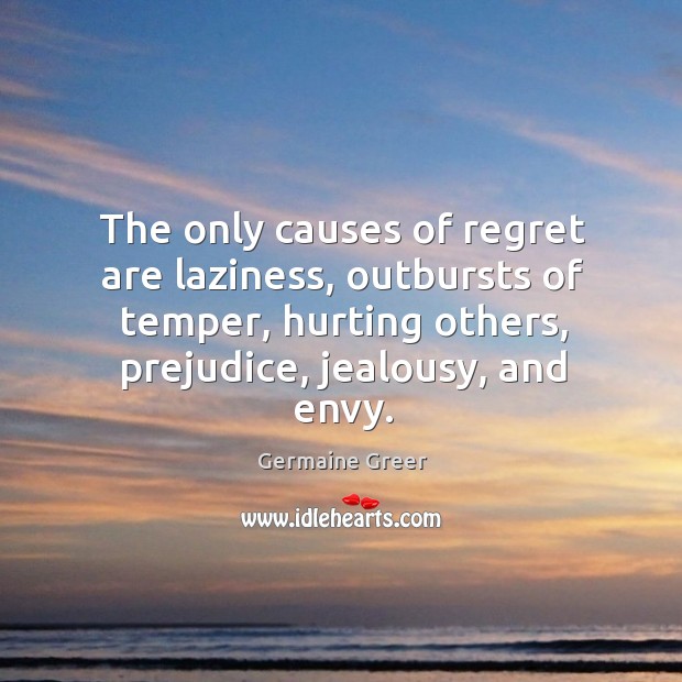 The only causes of regret are laziness, outbursts of temper, hurting others, Image