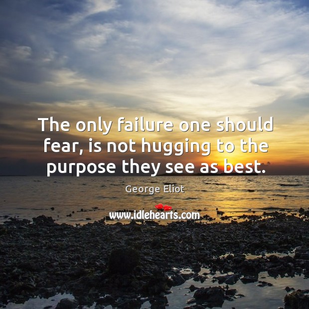 The only failure one should fear, is not hugging to the purpose they see as best. Image