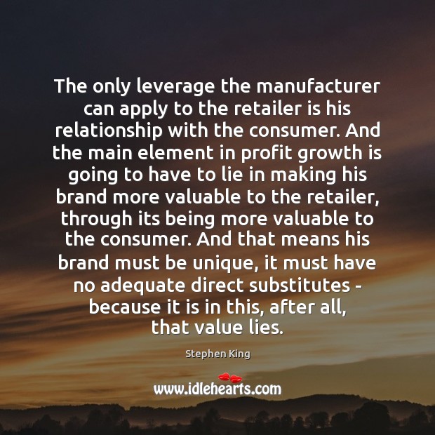 The only leverage the manufacturer can apply to the retailer is his Image