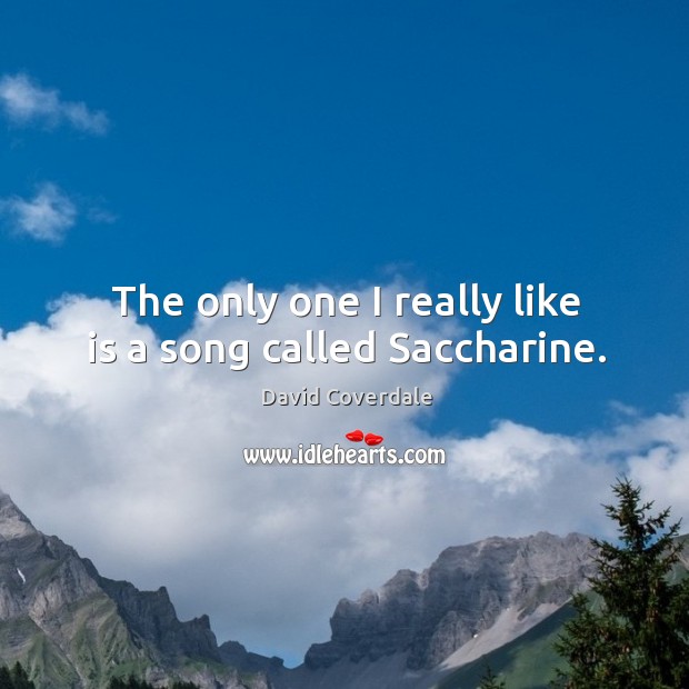 The only one I really like is a song called saccharine. David Coverdale Picture Quote