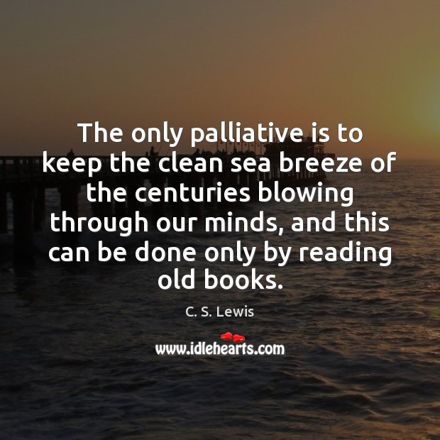 The only palliative is to keep the clean sea breeze of the C. S. Lewis Picture Quote