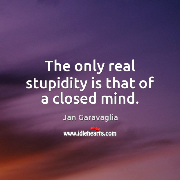 The only real stupidity is that of a closed mind. Image