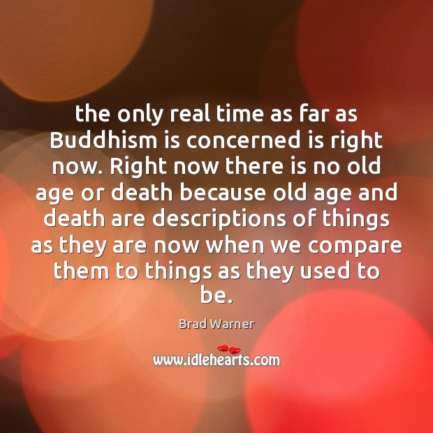 The only real time as far as Buddhism is concerned is right Brad Warner Picture Quote