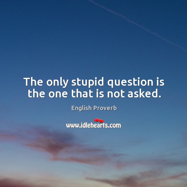 The only stupid question is the one that is not asked. English Proverbs Image