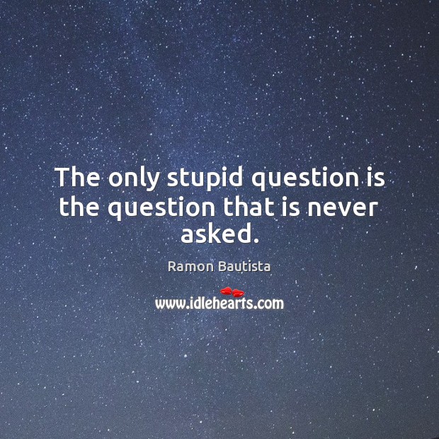The only stupid question is the question that is never asked. Ramon Bautista Picture Quote
