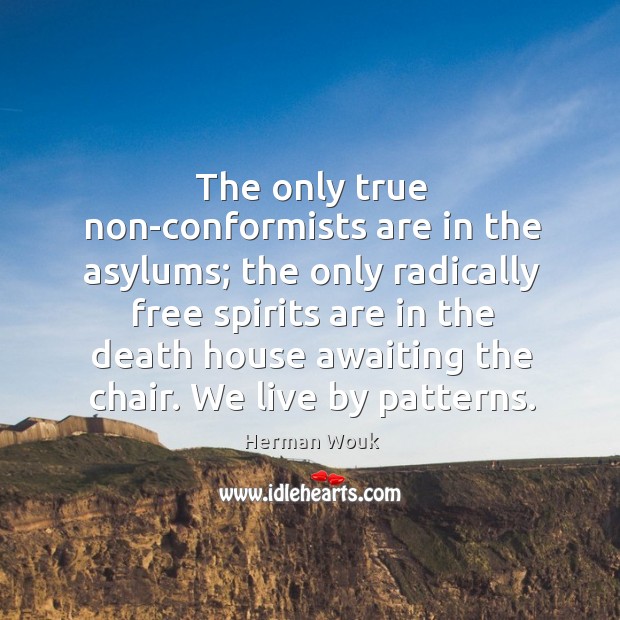 The only true non-conformists are in the asylums; the only radically free Herman Wouk Picture Quote