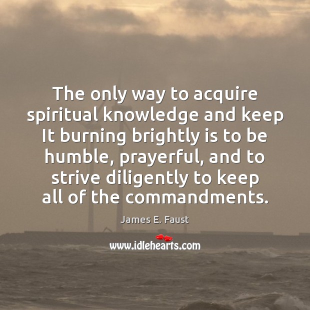 The only way to acquire spiritual knowledge and keep It burning brightly James E. Faust Picture Quote