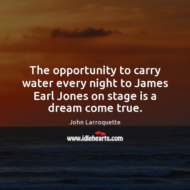The opportunity to carry water every night to James Earl Jones on Opportunity Quotes Image
