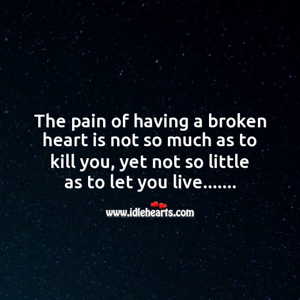 The pain of having a broken heart Love Messages Image