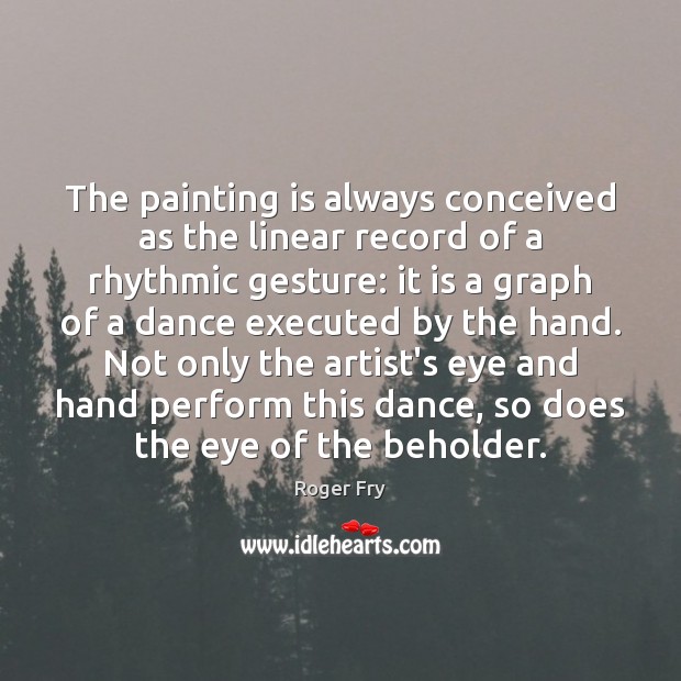 The painting is always conceived as the linear record of a rhythmic Image