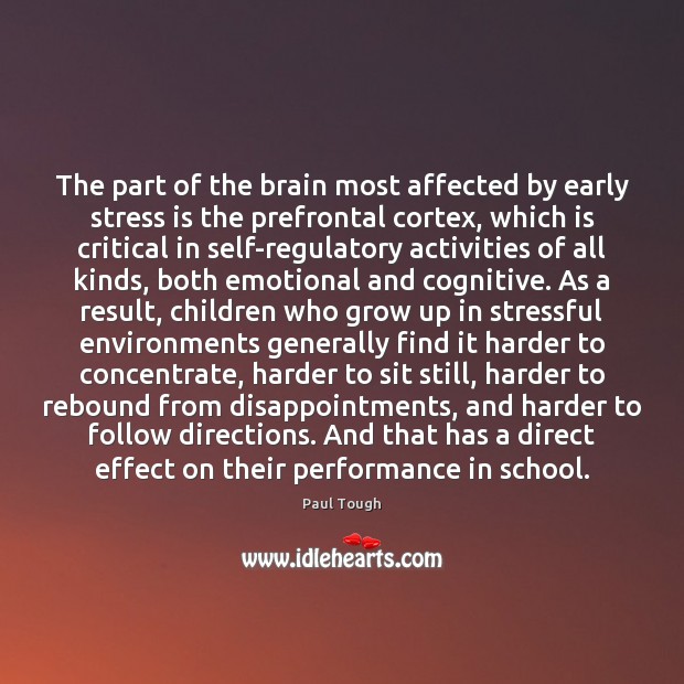 The part of the brain most affected by early stress is the Image