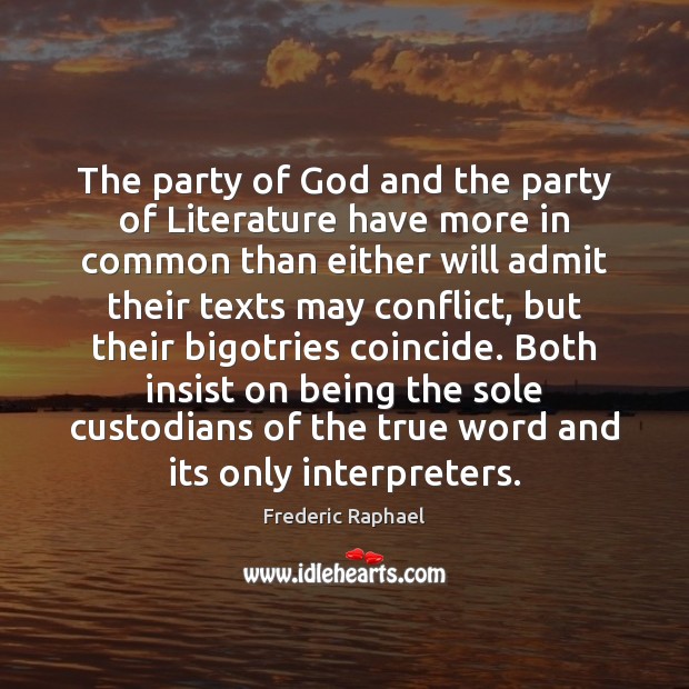 The party of God and the party of Literature have more in Image