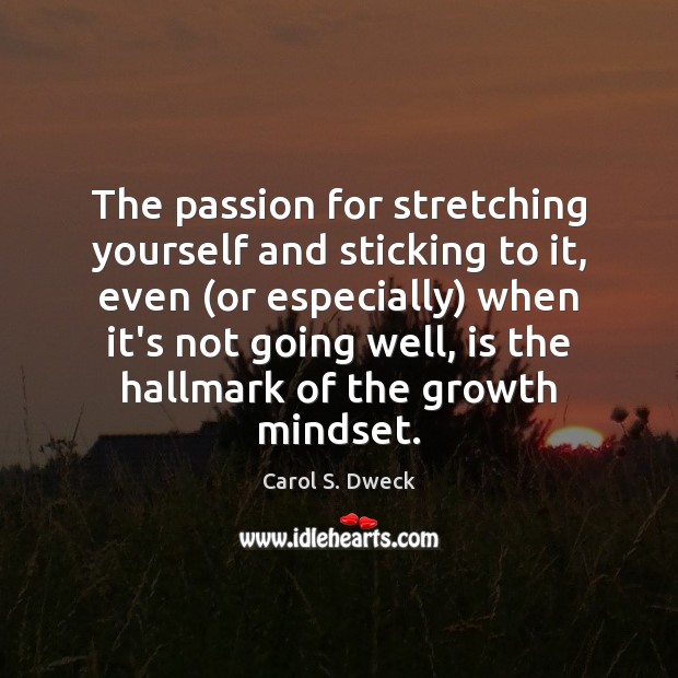 The passion for stretching yourself and sticking to it, even (or especially) Carol S. Dweck Picture Quote