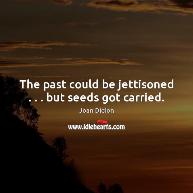 The past could be jettisoned . . . but seeds got carried. Joan Didion Picture Quote