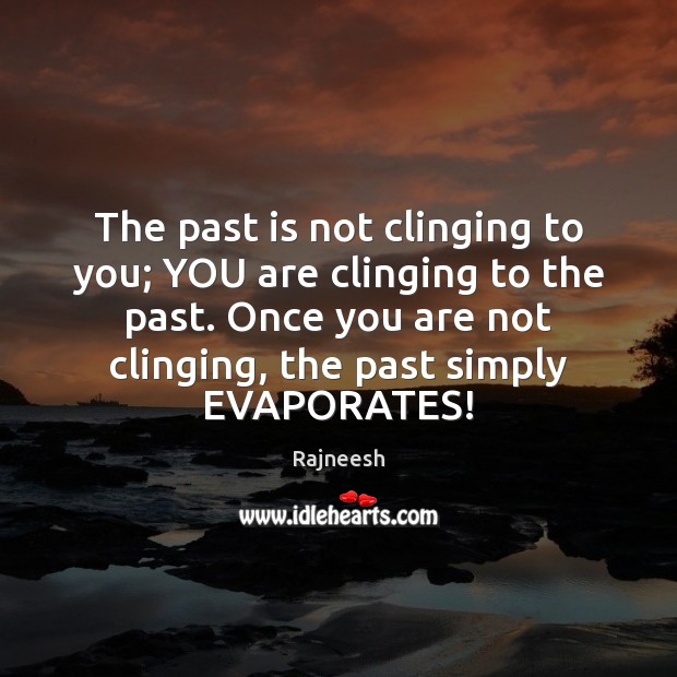 The past is not clinging to you; YOU are clinging to the Image