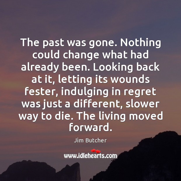 The past was gone. Nothing could change what had already been. Looking Jim Butcher Picture Quote