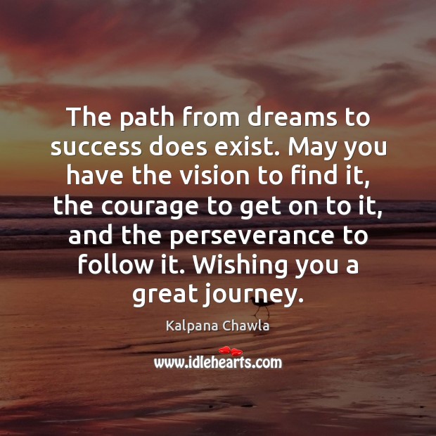 The path from dreams to success does exist. May you have the Wishing You Messages Image