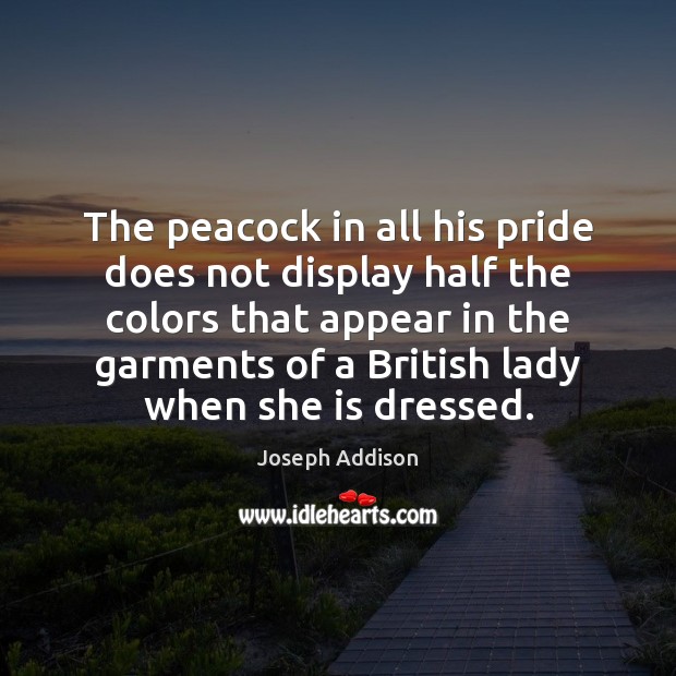 The peacock in all his pride does not display half the colors Image