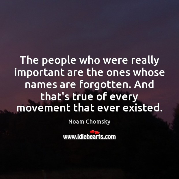 The people who were really important are the ones whose names are Noam Chomsky Picture Quote