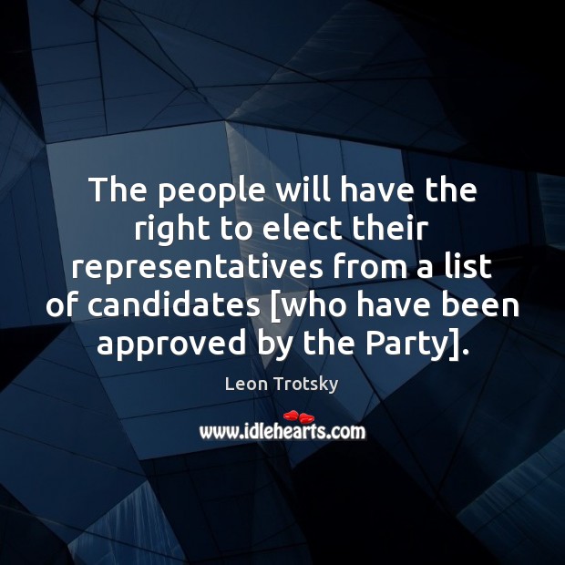 The people will have the right to elect their representatives from a Image