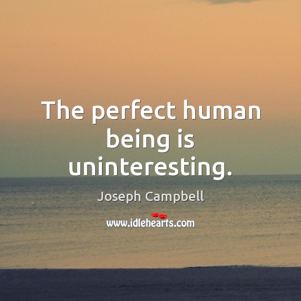 The perfect human being is uninteresting. Joseph Campbell Picture Quote