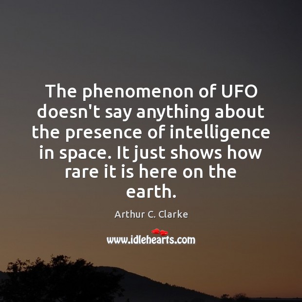 The phenomenon of UFO doesn’t say anything about the presence of intelligence Image