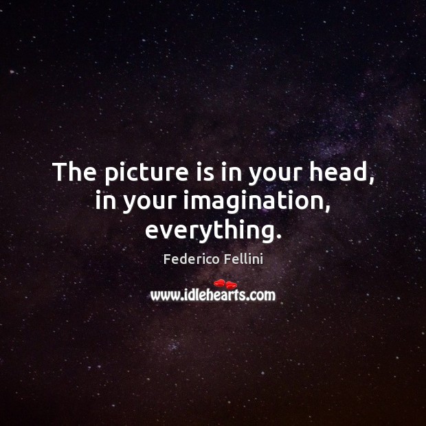 The picture is in your head, in your imagination, everything. Federico Fellini Picture Quote