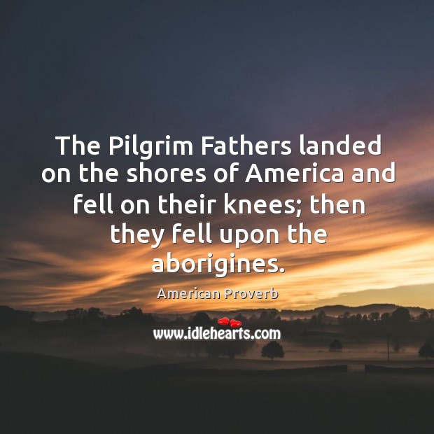 The pilgrim fathers landed on the shores of america Image