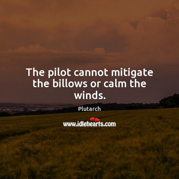 The pilot cannot mitigate the billows or calm the winds. Plutarch Picture Quote