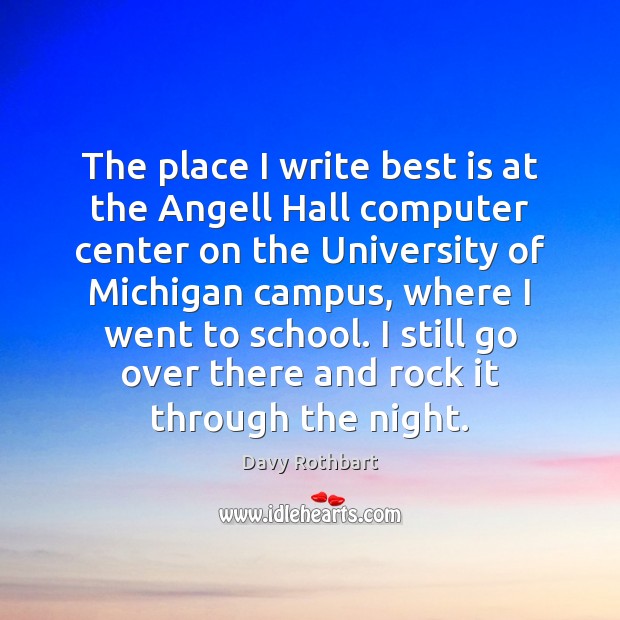 The place I write best is at the Angell Hall computer center Computers Quotes Image