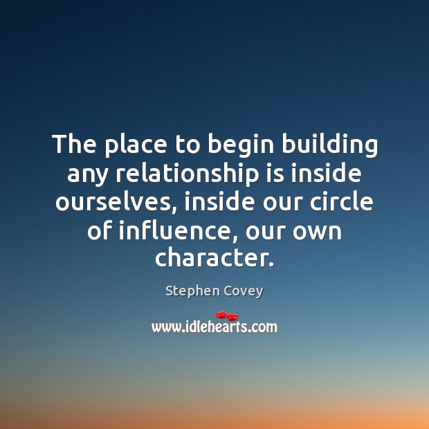The place to begin building any relationship is inside ourselves, inside our Image
