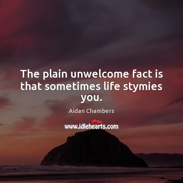 The plain unwelcome fact is that sometimes life stymies you. Image