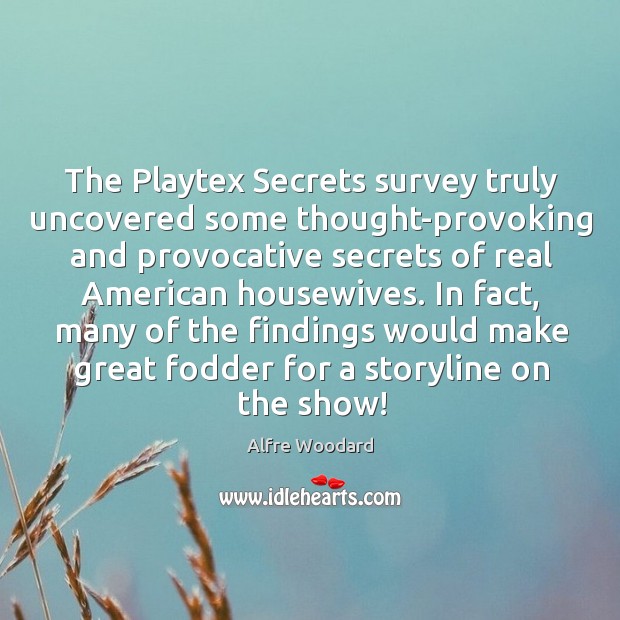 The Playtex Secrets survey truly uncovered some thought-provoking and provocative secrets of Image