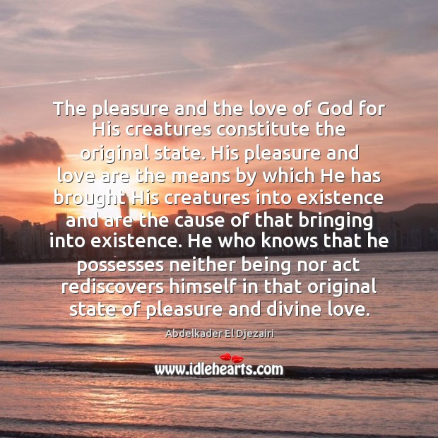 The pleasure and the love of God for His creatures constitute the Image