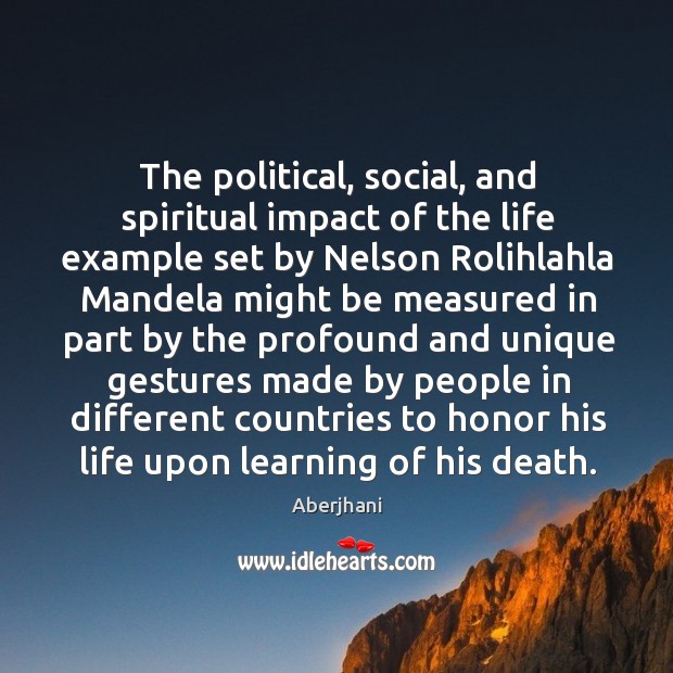 The political, social, and spiritual impact of the life example set by Image