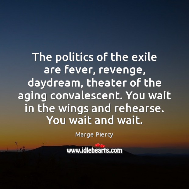 The politics of the exile are fever, revenge, daydream, theater of the Marge Piercy Picture Quote