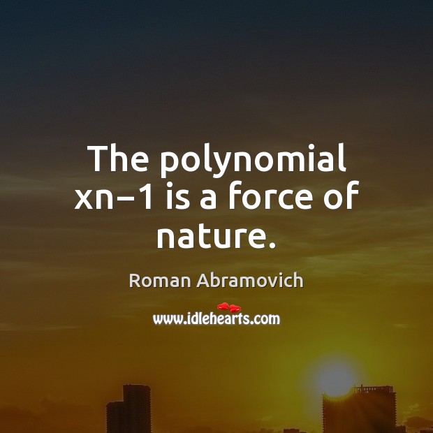 The polynomial xn−1 is a force of nature. Roman Abramovich Picture Quote