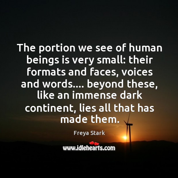 The portion we see of human beings is very small: their formats Image