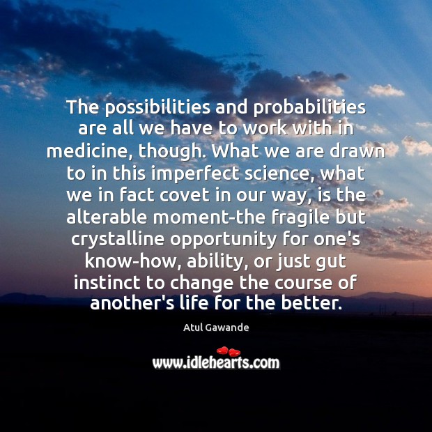 The possibilities and probabilities are all we have to work with in Image