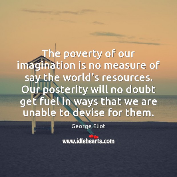 The poverty of our imagination is no measure of say the world’s Imagination Quotes Image