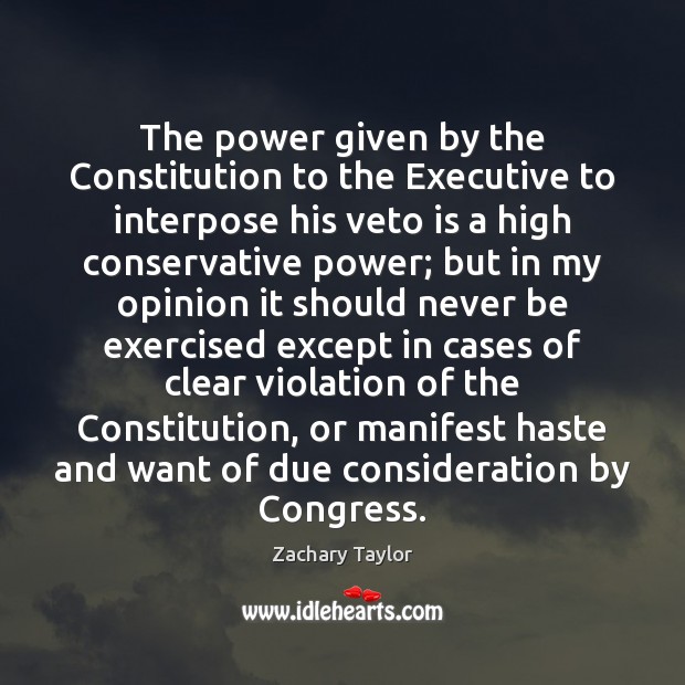 The power given by the Constitution to the Executive to interpose his Image