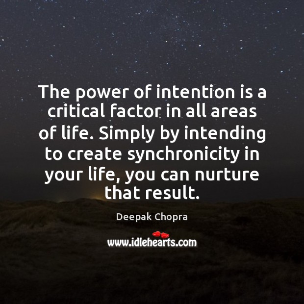 The power of intention is a critical factor in all areas of Image