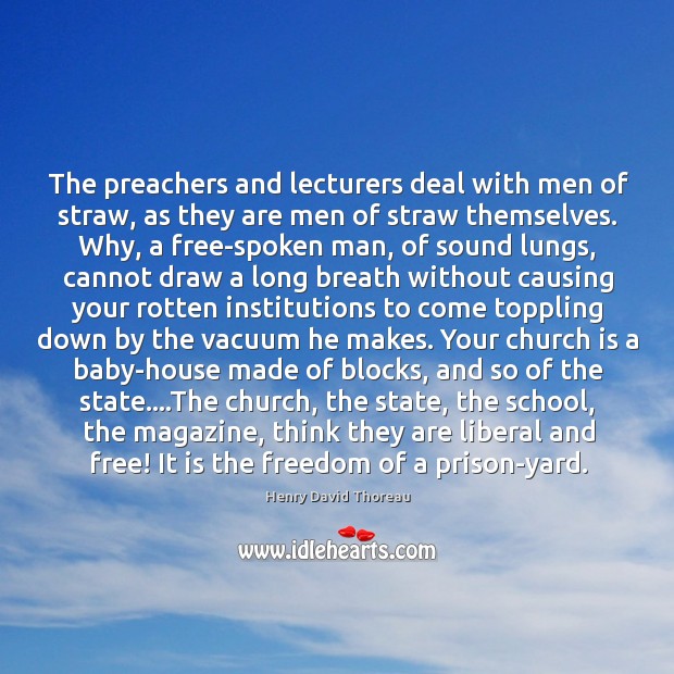 The preachers and lecturers deal with men of straw, as they are Image