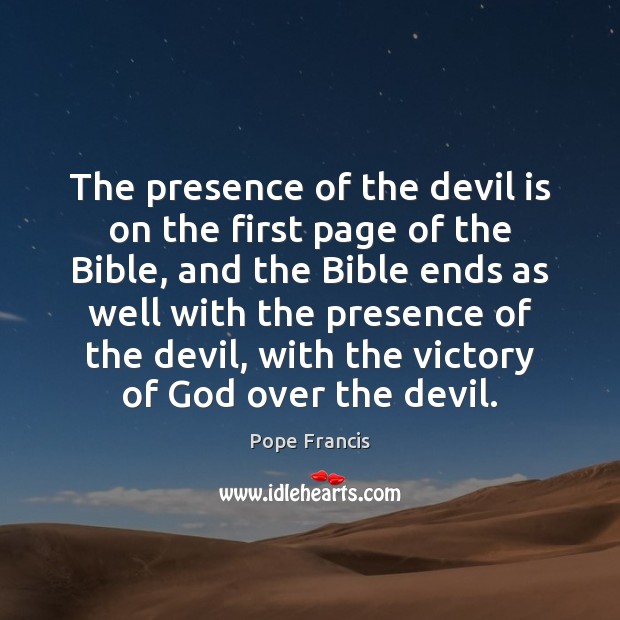 The presence of the devil is on the first page of the Image