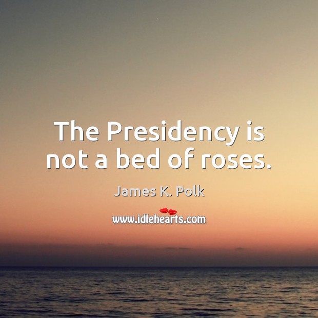 The Presidency is not a bed of roses. James K. Polk Picture Quote