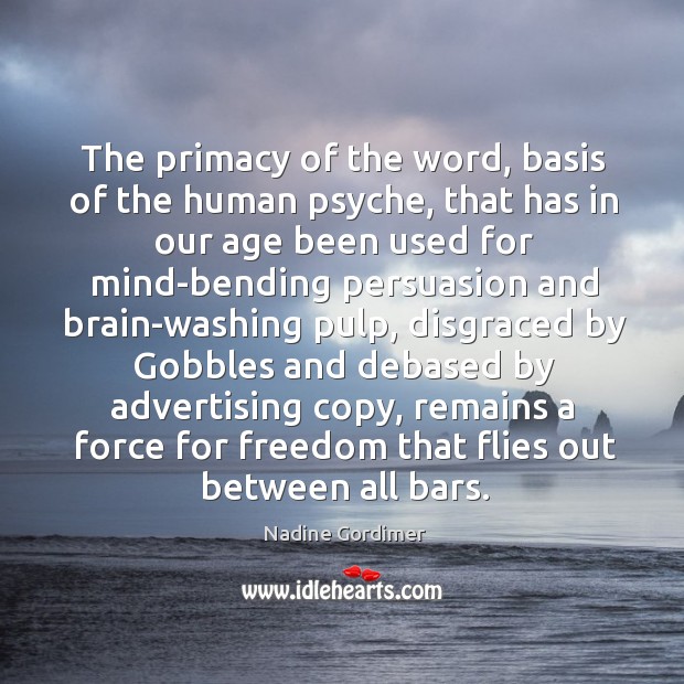 The primacy of the word, basis of the human psyche Image