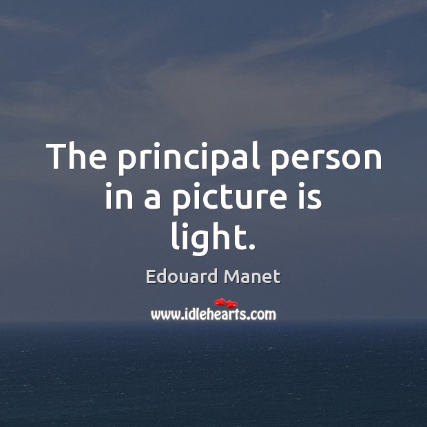 The principal person in a picture is light. Image