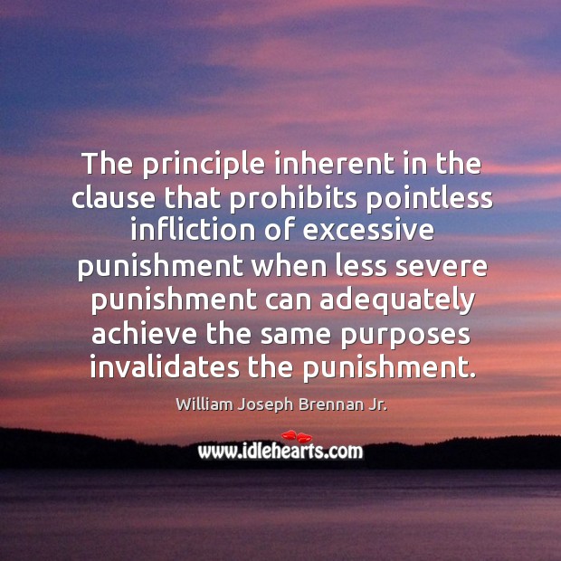 The principle inherent in the clause that prohibits pointless infliction of excessive William Joseph Brennan Jr. Picture Quote