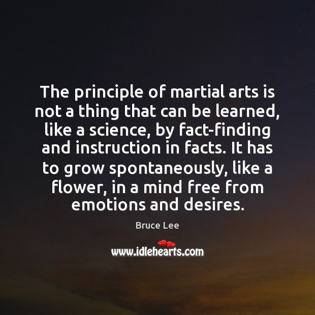 The principle of martial arts is not a thing that can be Bruce Lee Picture Quote